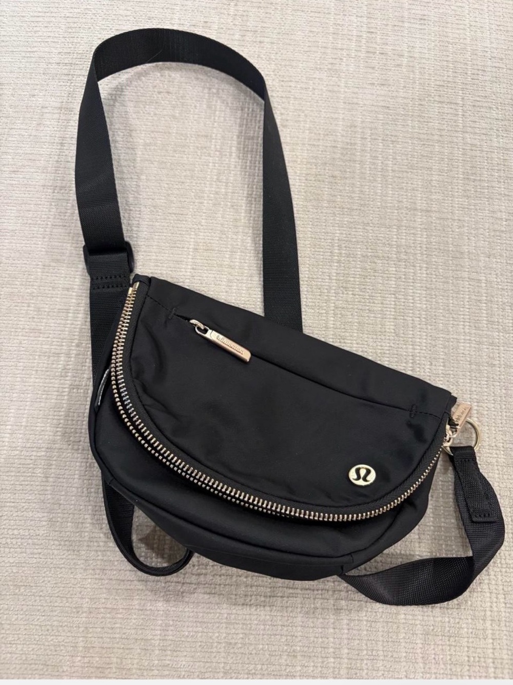 Lululemon athletica Black Crossbody with Gold Accents All Night Festival Bag